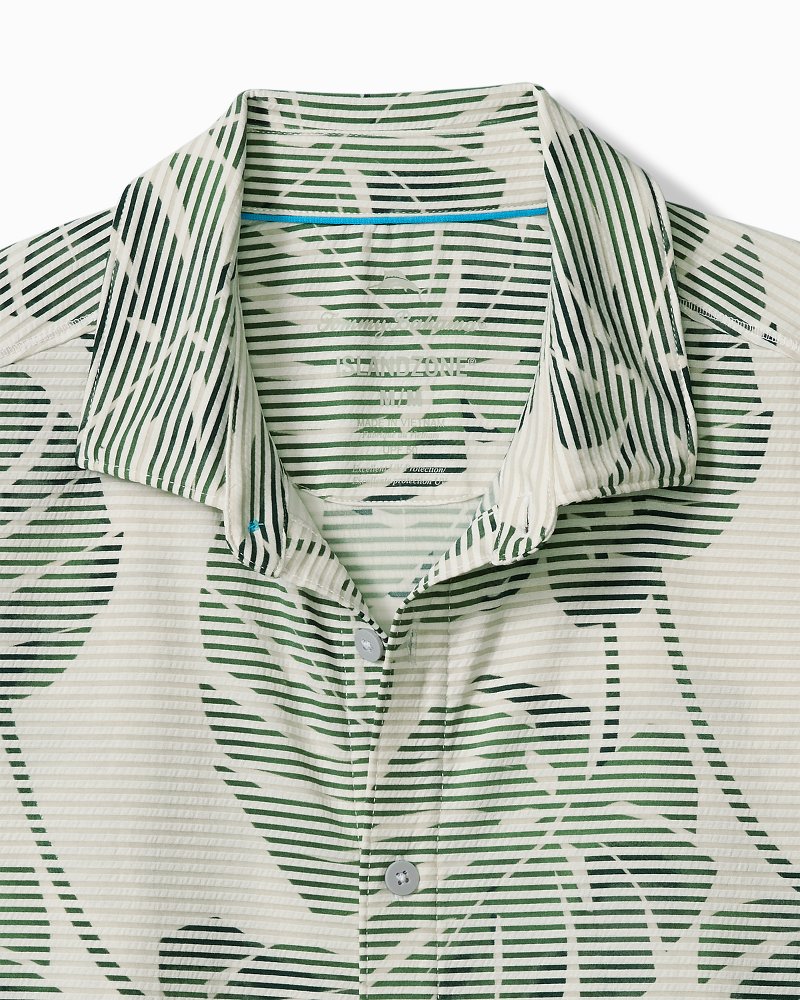 Big &amp; Tall Costa Wave Monstera Mash IslandZone Camp Shirt - Dark Jade