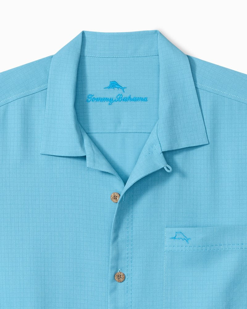 Big &amp; Tall Coastal Breeze Check IslandZone Camp Shirt - Air Blue