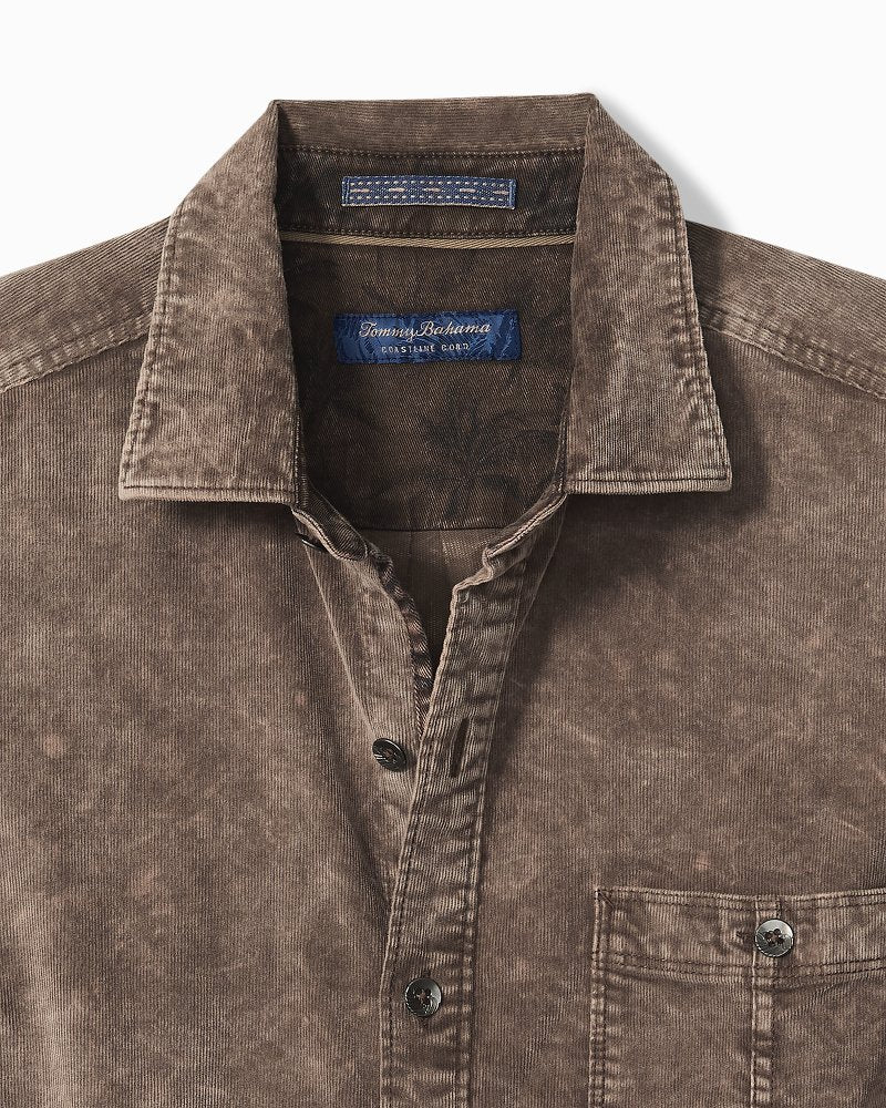 Big &amp; Tall Coastline Cord Stretch Sun Fade Shirt - Brownstone