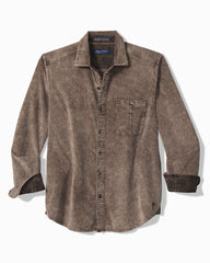 Big &amp; Tall Coastline Cord Stretch Sun Fade Shirt - Brownstone
