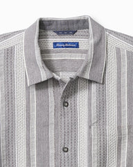 Big &amp; Tall Milano Stripe Cotton Camp Shirt - Night Cap
