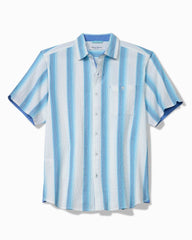Big &amp; Tall Nova Wave Marina Stripe Cotton-Blend Shirt - Kohala Teal