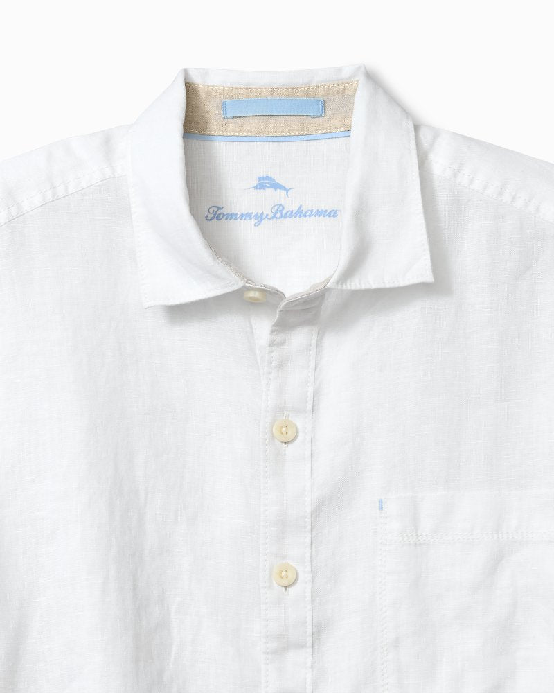 Big &amp; Tall Paradise Breezer Linen Long-Sleeve Shirt - White