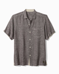 Big &amp; Tall Paradise Breezer Linen Short-Sleeve Shirt - Double Chocolate