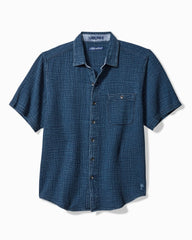 Big &amp; Tall Beachside Cotton Cruiser Shirt - Indigo
