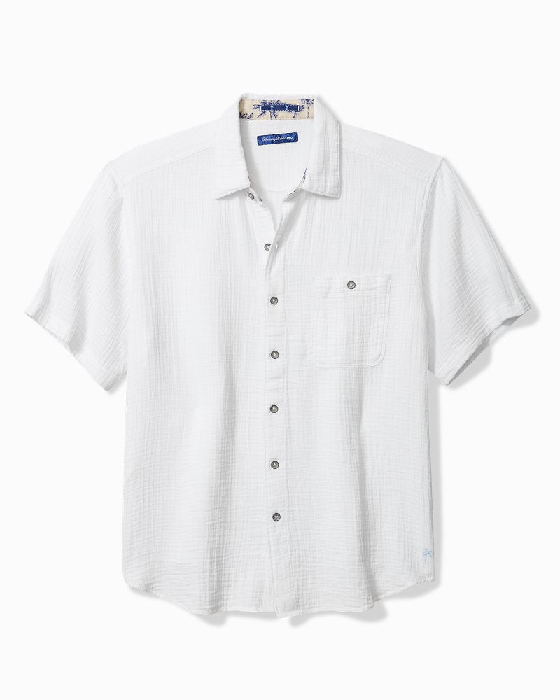 Big &amp; Tall Beachside Cotton Cruiser Shirt - White