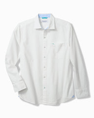 Big &amp; Tall Nova Wave Cotton-Blend Long-Sleeve Shirt - White