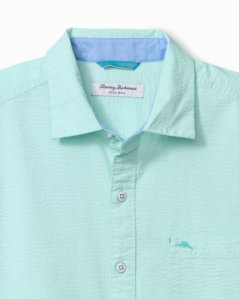 Big &amp; Tall Nova Wave Cotton-Blend Long-Sleeve Shirt - Aquarius