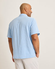 Big &amp; Tall Bahama Coast Scala Stripe IslandZone Polo - Steel Blue
