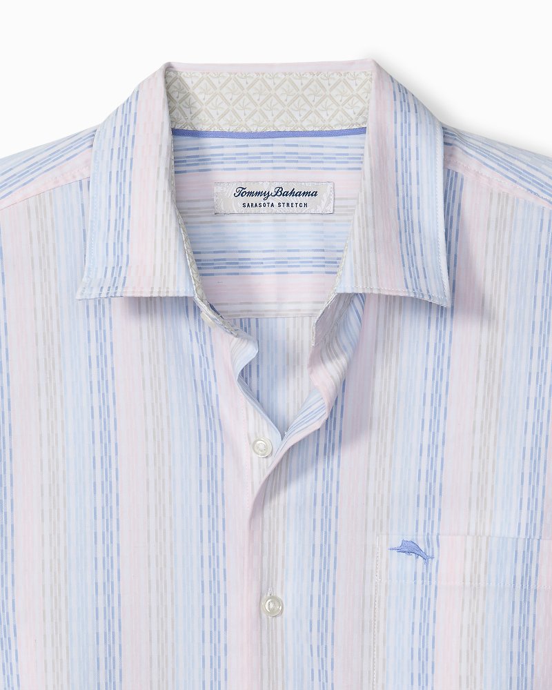 Big &amp; Tall Sarasota Stretch Villa Stripe IslandZone Shirt - Dew Drop