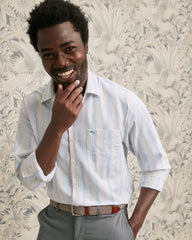 Big &amp; Tall Sarasota Stretch Villa Stripe IslandZone Shirt - Dew Drop