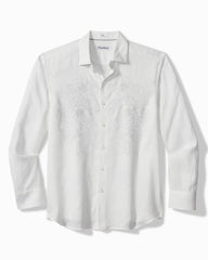 Big &amp; Tall Tide the Knot Long-Sleeve Linen Shirt - White