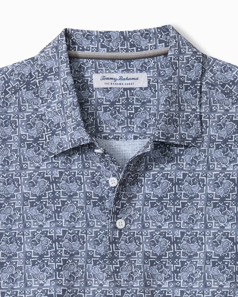 Big &amp; Tall Bahama Coast Flora Tiles IslandZone Polo - Dusk