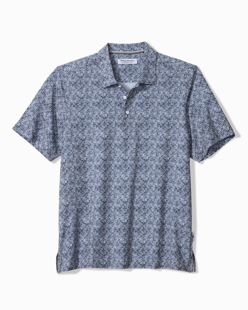 Big &amp; Tall Bahama Coast Flora Tiles IslandZone Polo - Dusk