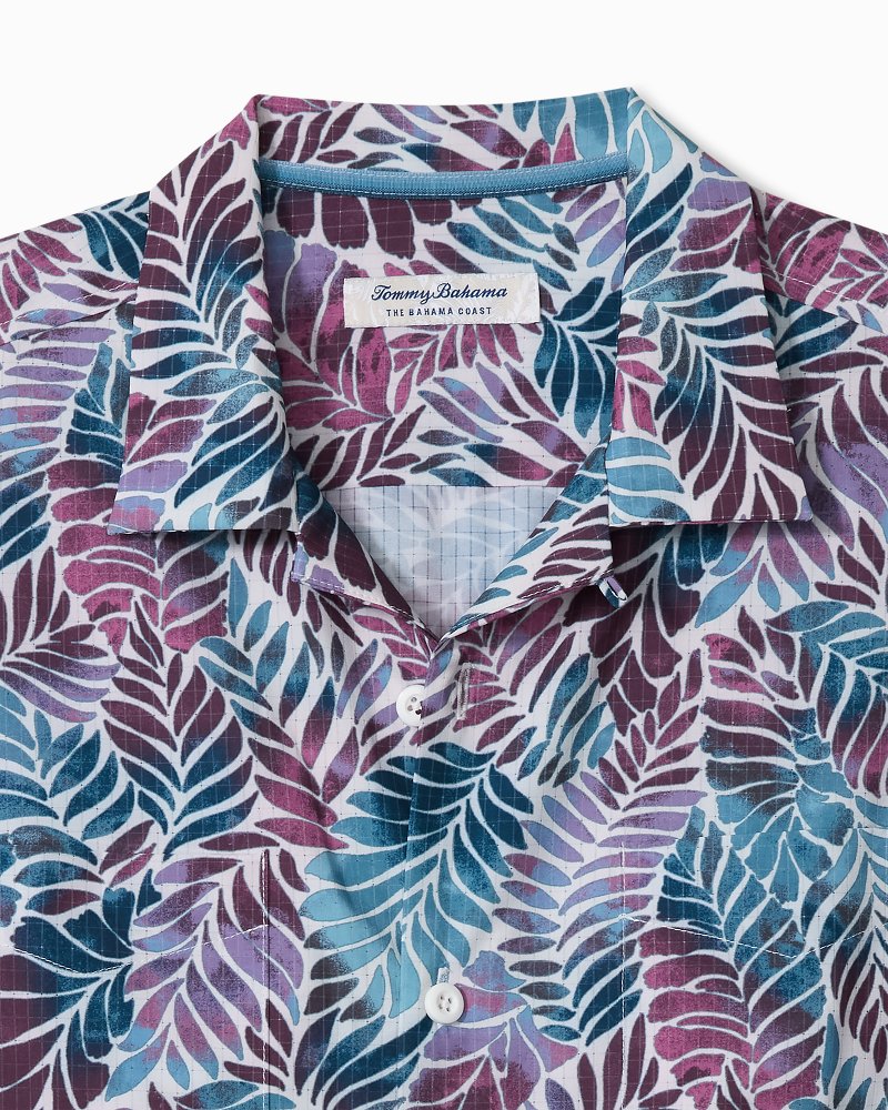 Big &amp; Tall Bahama Coast Palm Mirage IslandZone Camp Shirt - Belle Blue
