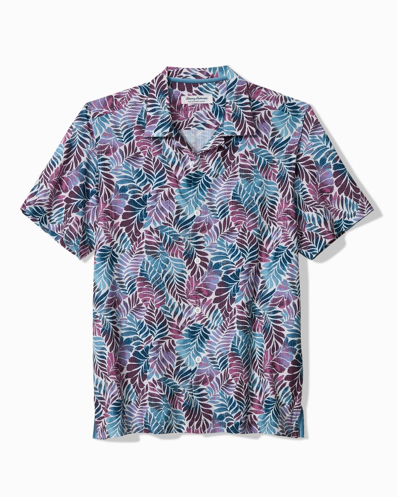 Big &amp; Tall Bahama Coast Palm Mirage IslandZone Camp Shirt - Belle Blue