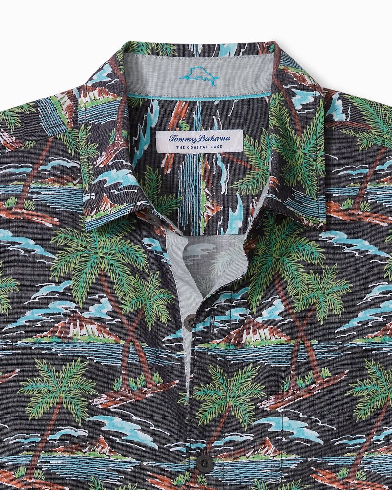 Big &amp; Tall Coastal Ease Isle Be There IslandZone Camp Shirt - Stone Brown