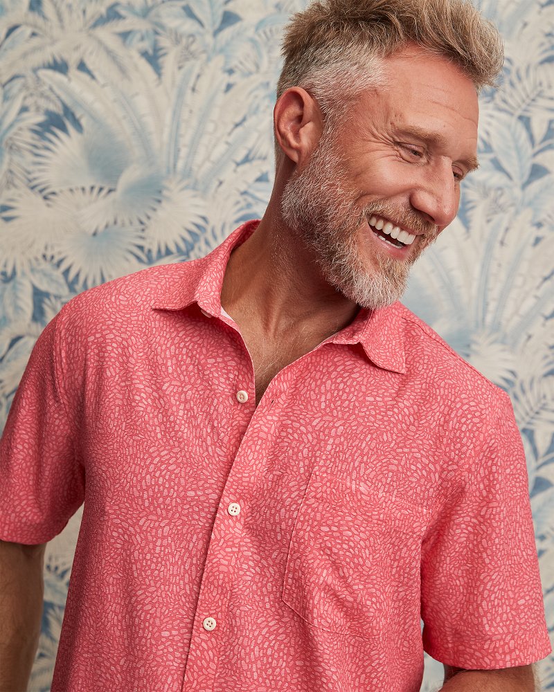 Big &amp; Tall Bahama Coast Dot Drift IslandZone Shirt - Quartz Pink