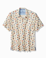 Big &amp; Tall Wave Surfer Silk Camp Shirt - Continental