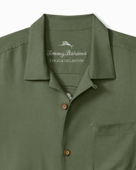 Big &amp; Tall Sip Happens Silk Camp Shirt - Celadon