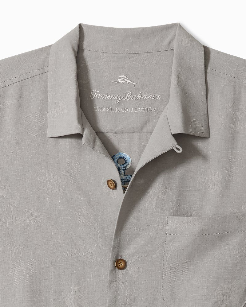 Big &amp; Tall Anchor Management Silk Camp Shirt - Ultimate Gray