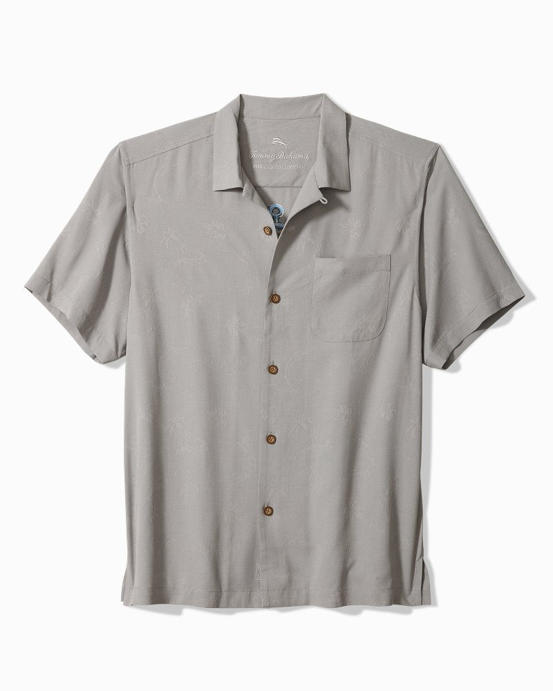 Big &amp; Tall Anchor Management Silk Camp Shirt - Ultimate Gray