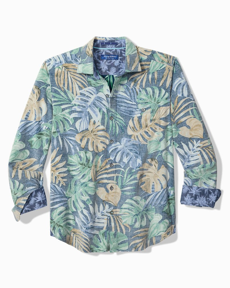 Big &amp; Tall Coastline Cord Jungle Fade Shirt - Sterling Blue