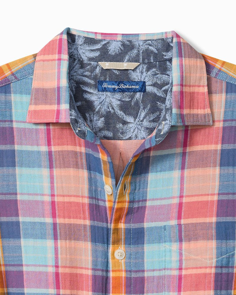 Big &amp; Tall Palma Roja Plaid Shirt - Turquoise Haze