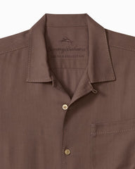 Big &amp; Tall Harbor Luxe Silk Camp Shirt - Desert Plum