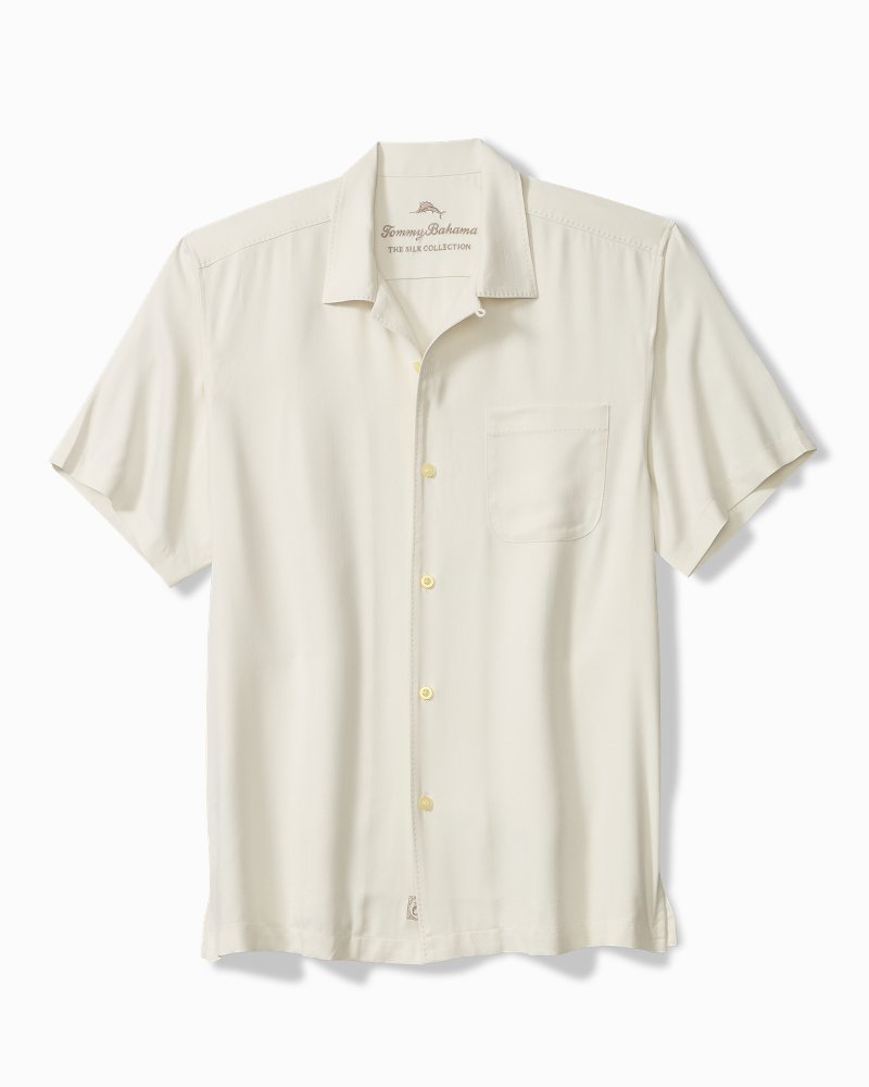 Big &amp; Tall Harbor Luxe Silk Camp Shirt - Continental