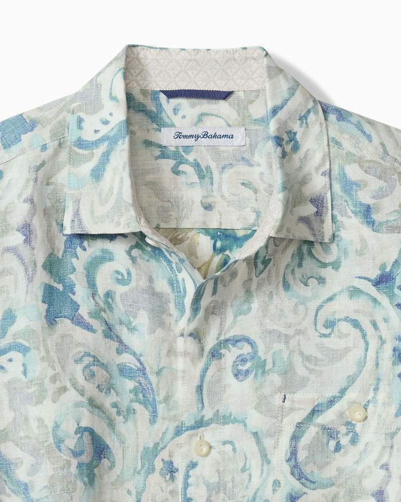 Big &amp; Tall Breezy Cay Linen Long-Sleeve Shirt - Hazy Teal