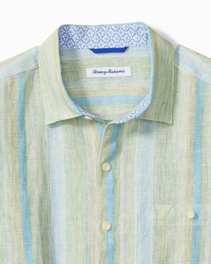 Big &amp; Tall Delgada Stripe Linen Long-Sleeve Shirt - Hemp