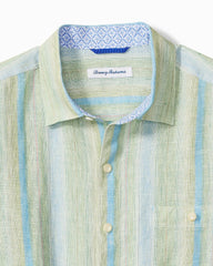 Big &amp; Tall Delgada Stripe Linen Long-Sleeve Shirt - Hemp