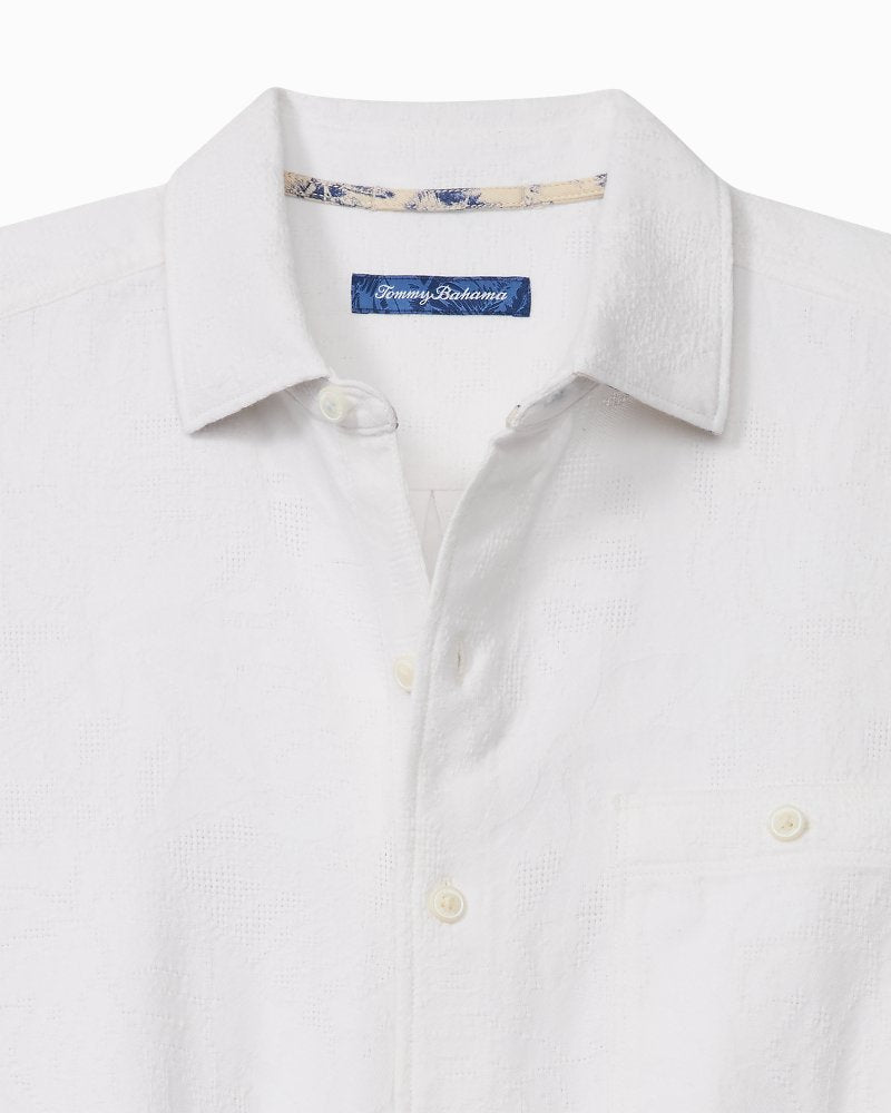 Big &amp; Tall Breeze Island Cotton Short-Sleeve Shirt - White