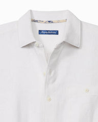 Big &amp; Tall Breeze Island Cotton Short-Sleeve Shirt - White