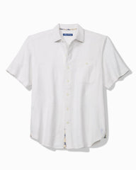 Big &amp; Tall Breeze Island Cotton Short-Sleeve Shirt - White