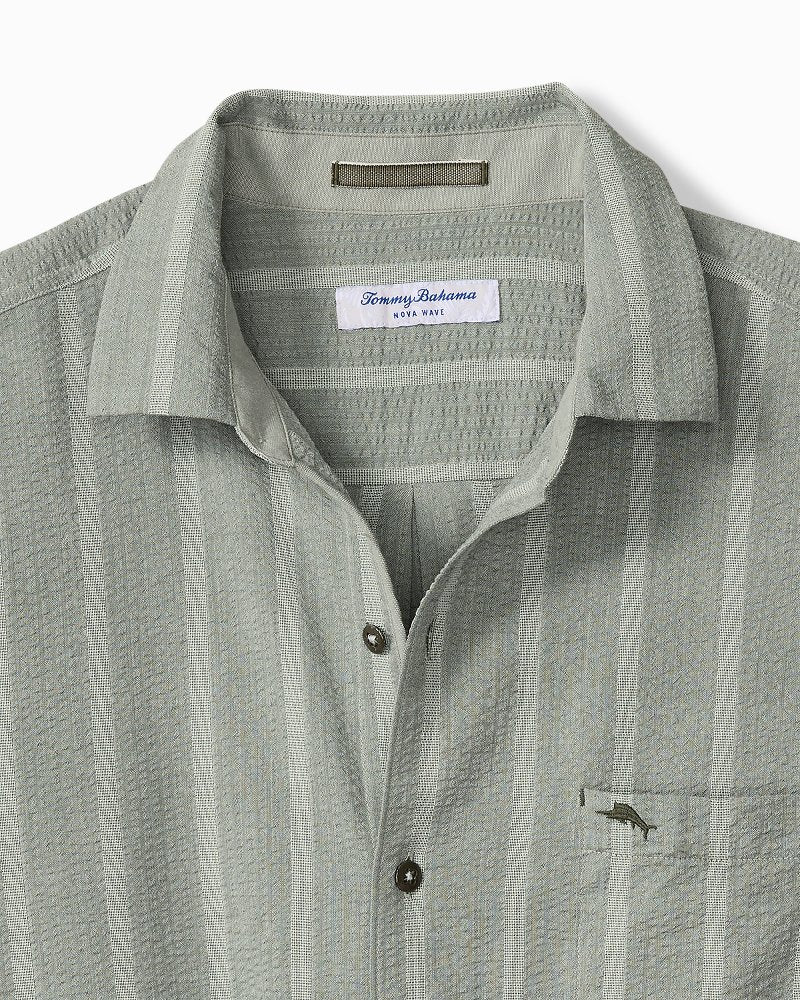 Big &amp; Tall Nova Wave Cotton-Blend Short-Sleeve Shirt - Palm Moss