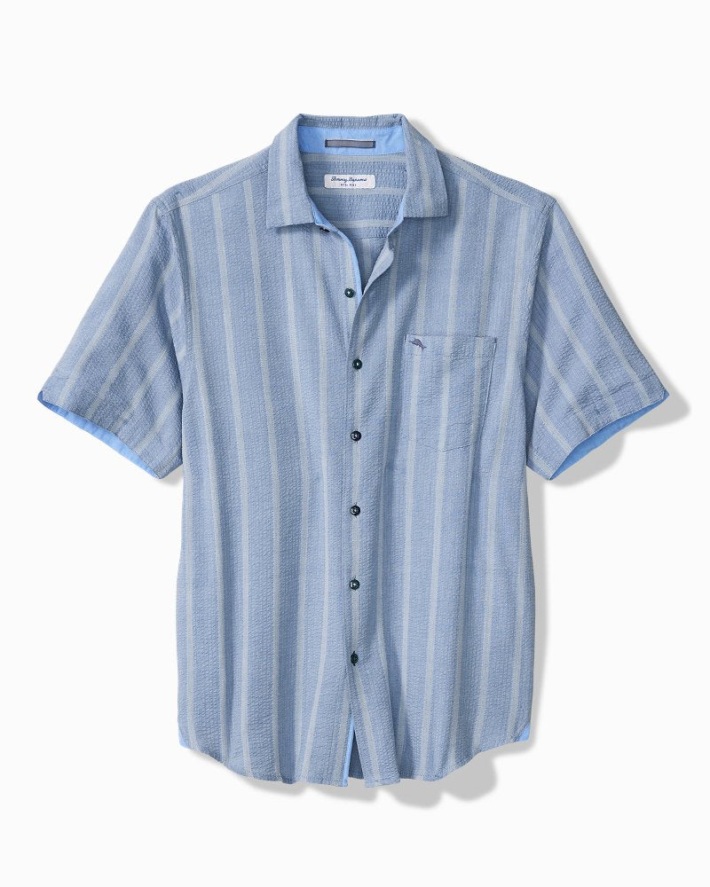 Big &amp; Tall Nova Wave Cotton-Blend Short-Sleeve Shirt - Dockside Blue
