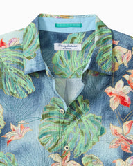 Big &amp; Tall Nova Wave Mira Jungle Cotton-Blend Shirt - Bering Blue