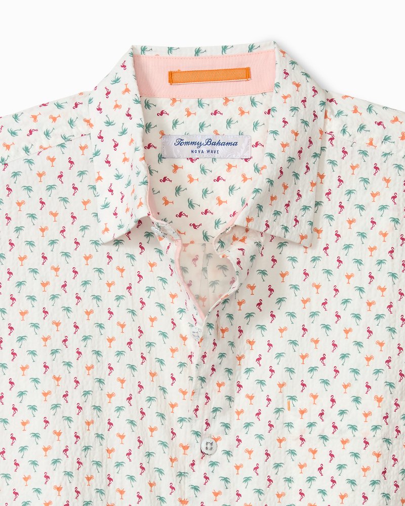 Big &amp; Tall Nova Wave Flock It to You Cotton-Blend Shirt - White