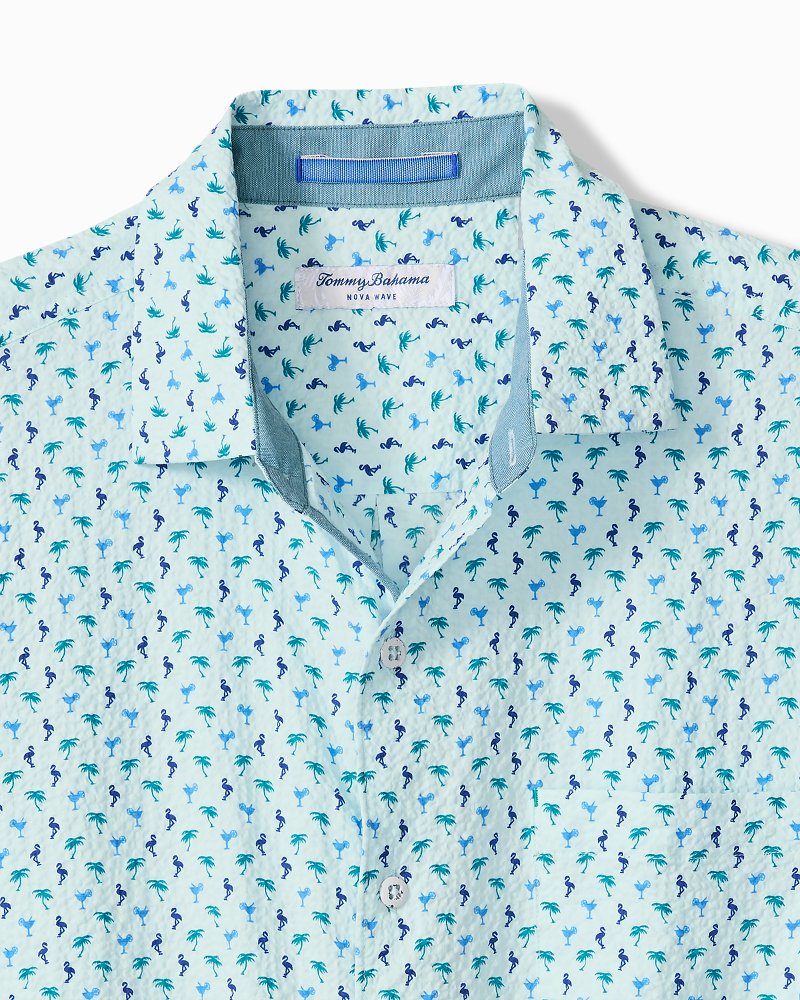 Big &amp; Tall Nova Wave Flock It to You Cotton-Blend Shirt - Scandia Blue