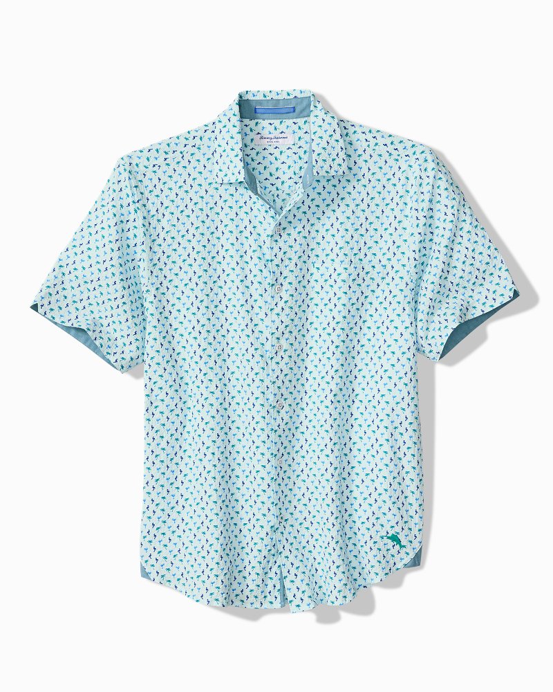 Big &amp; Tall Nova Wave Flock It to You Cotton-Blend Shirt - Scandia Blue