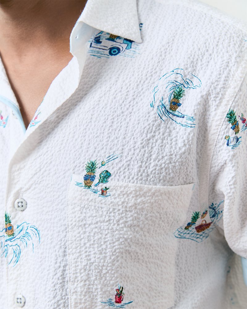 Big &amp; Tall Nova Wave Pineapple Pete Cotton-Blend Shirt - White
