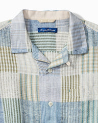 Big &amp; Tall Patchwork Sands Linen-Blend Camp Shirt - Biscotti Tan
