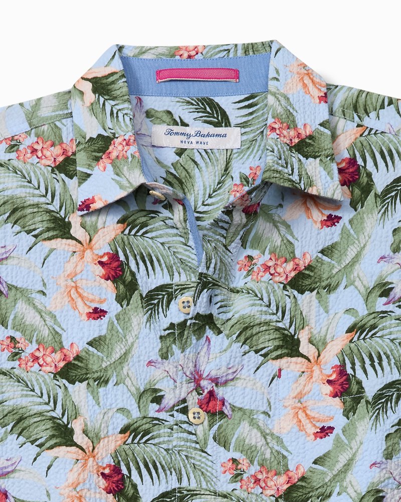 Big &amp; Tall Nova Wave Blue Sky Vines Cotton-Blend Shirt - Dew Drop