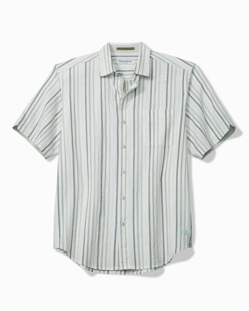 Big &amp; Tall Nova Wave Aloha Stripe Cotton-Blend Shirt - Dusty Sage