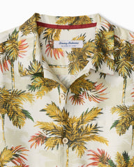 Big &amp; Tall Coastal Ease Palm Voyage IslandZone Camp Shirt - Racing Green