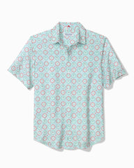 Big &amp; Tall Bahama Coast Retro Palms IslandZone Shirt - Green Spiza