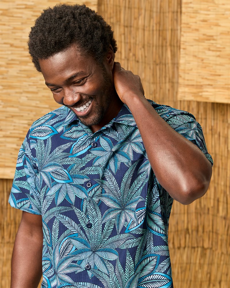 Big &amp; Tall Bahama Coast Luau Blooms IslandZone Shirt - Insignia Blue