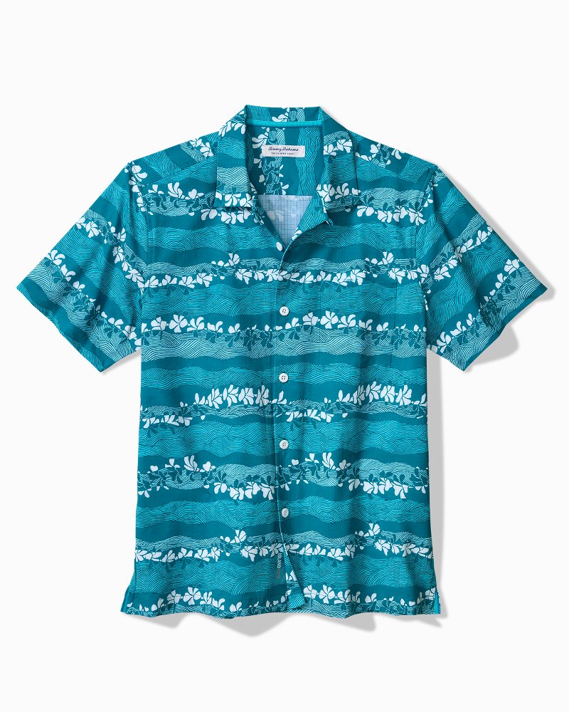 Big &amp; Tall Bahama Coast Lei O' Waves IslandZone Shirt - Sea Jade